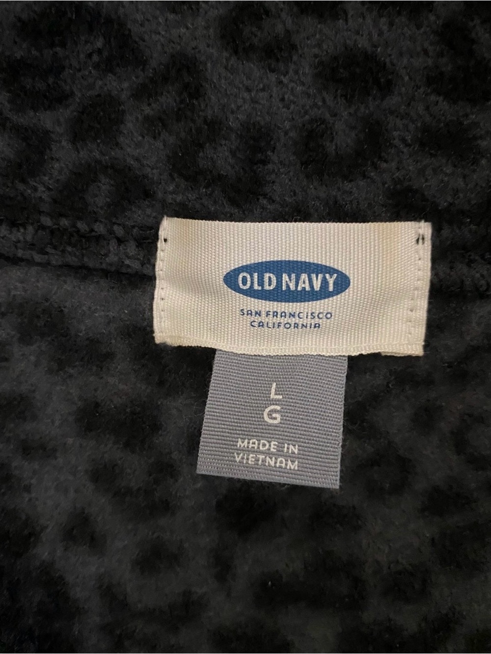 Old Navy Fleece Jacket Women’s Large Animal Print Gray/Black Front Zip- Pockets - Picture 2 of 5